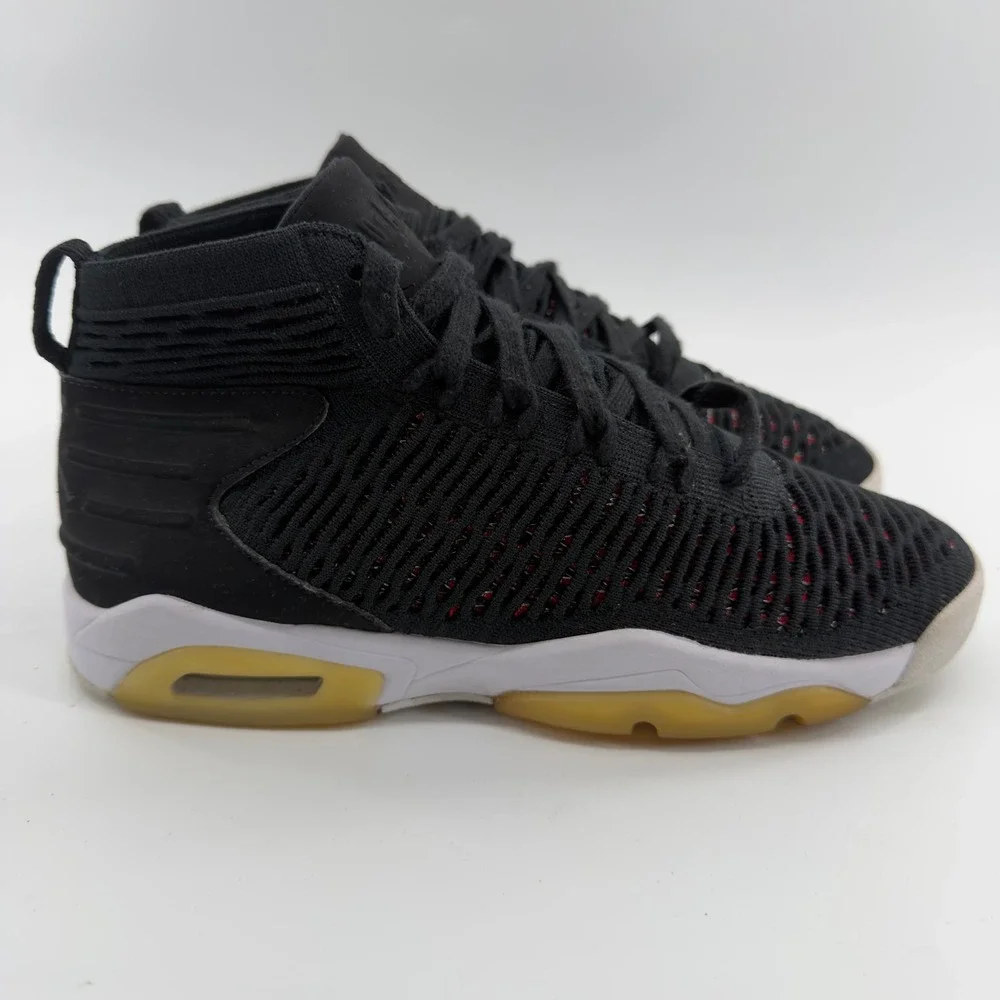 Nike Air Jordan 6 Retro Flyknit Black Varsity Red Kids 7Y Sneakers